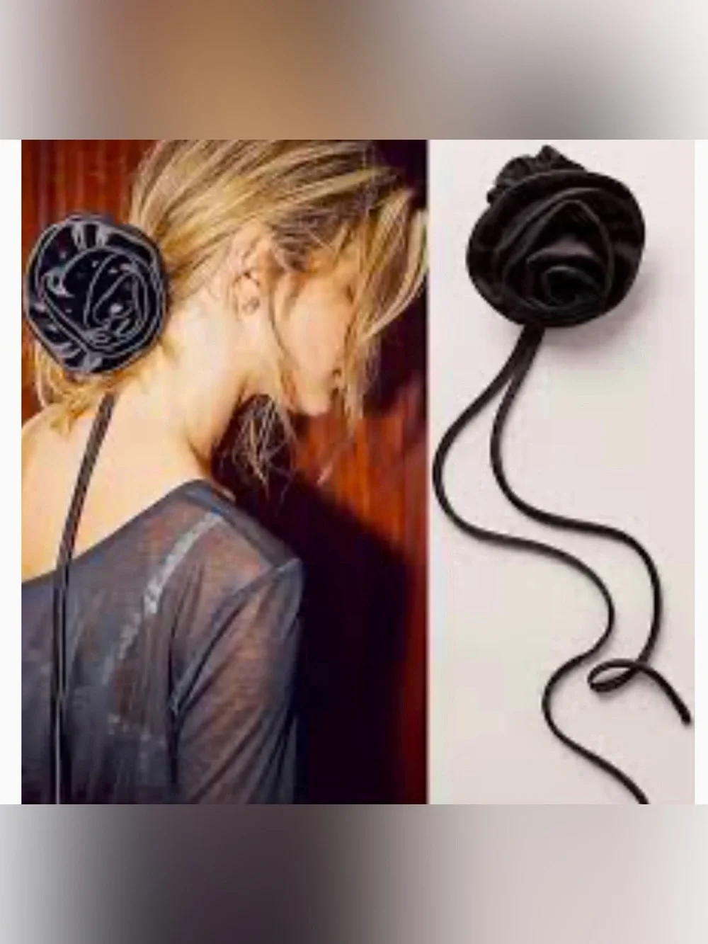 Free People Black Rose Scrunchie